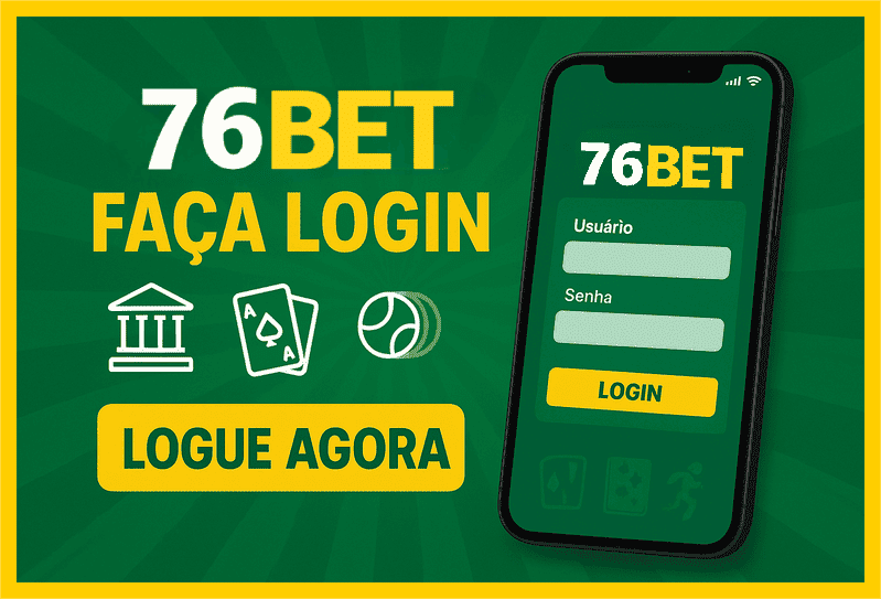 Imagem destacando login seguro na 76BET para novos usuários